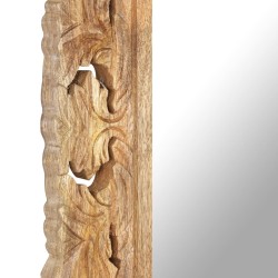 Miroir sculpté à la main Marron 110x50 cm Bois de manguier 511067511067