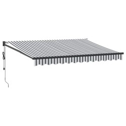 Auvent rétractable anthracite et blanc 3,5x2,5m tissu/aluminium 511068511068