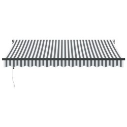 Auvent rétractable anthracite et blanc 3,5x2,5m tissu/aluminium 511068511068