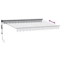 Auvent rétractable anthracite et blanc 3,5x2,5m tissu/aluminium 511068511068