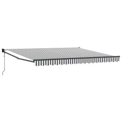 Auvent rétractable anthracite et blanc 4x3 m tissu et aluminium 511069511069