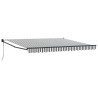 Auvent rétractable anthracite et blanc 4x3 m tissu et aluminium 511069511069