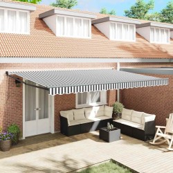 Auvent rétractable anthracite et blanc 5x3 m tissu et aluminium 511070511070