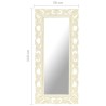 Miroir sculpté à la main Blanc 110x50cm Bois de manguier massif 511072511072