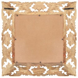 Miroir sculpté à la main Marron 50x50cm Bois de manguier massif 511073511073