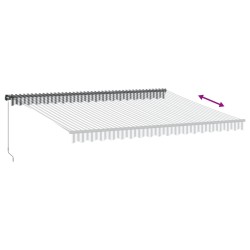 Auvent manuel rétractable avec LED anthracite blanc 450x350 cm 511074511074