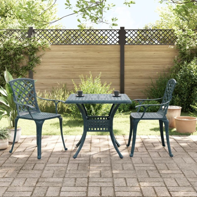 Ensemble de bistro 3 pcs vert aluminium coulé 511075511075