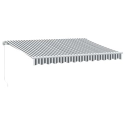 Auvent manuel rétractable anthracite et blanc 350x250 cm 511078511078