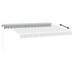 Auvent manuel rétractable anthracite et blanc 350x250 cm 511078511078