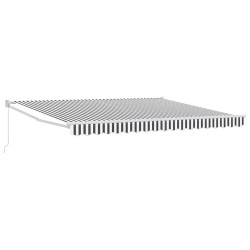 Auvent rétractable anthracite et blanc 4x3 m tissu et aluminium 511082511082