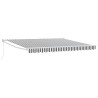 Auvent rétractable anthracite et blanc 4x3 m tissu et aluminium 511082511082