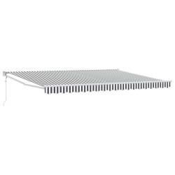 Auvent rétractable anthracite et blanc 4,5x3 m tissu/aluminium 511083511083
