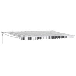 Auvent rétractable anthracite et blanc 5x3 m tissu et aluminium 511084511084