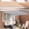 Auvent rétractable anthracite/blanc 3x2,5 m tissu et aluminium 511085511085