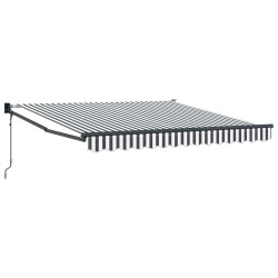Auvent rétractable anthracite/blanc 3x2,5 m tissu et aluminium 511085511085