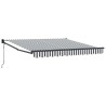 Auvent rétractable anthracite/blanc 3x2,5 m tissu et aluminium 511085511085