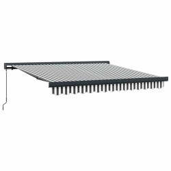 Auvent rétractable anthracite/blanc 3x2,5 m tissu et aluminium 511086511086