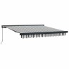 Auvent rétractable anthracite/blanc 3x2,5 m tissu et aluminium 511086511086