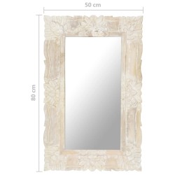 Miroir Blanc 80x50 cm Bois de manguier massif 511088511088
