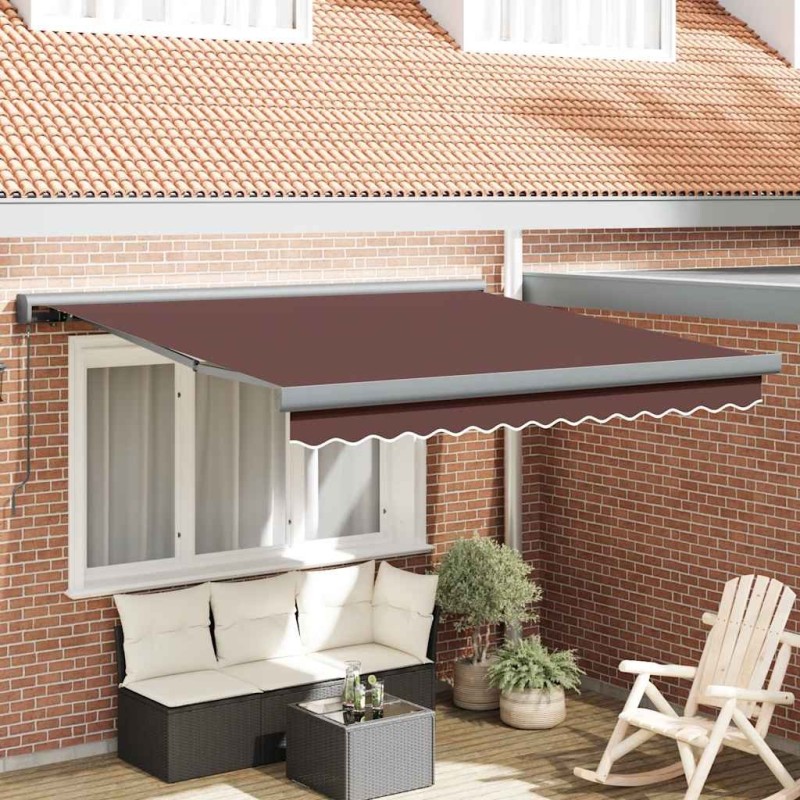 Auvent manuel rétractable marron 300x250 cm 511094511094