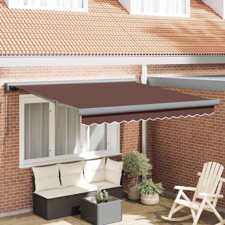 Auvent manuel rétractable marron 300x250 cm 511094511094