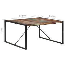 Table à manger 140x140x75 cm Bois de récupération massif 511096511096