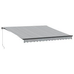 Auvent manuel rétractable avec LED anthracite blanc 400x350 cm 511097511097