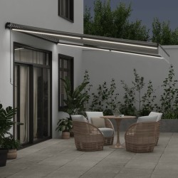 Auvent manuel rétractable avec LED anthracite blanc 400x350 cm 511097511097