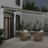 Auvent manuel rétractable avec LED anthracite blanc 400x350 cm 511097511097