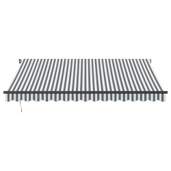 Auvent manuel rétractable avec LED anthracite blanc 400x350 cm 511097511097