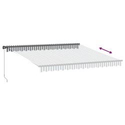 Auvent manuel rétractable avec LED anthracite blanc 400x350 cm 511097511097