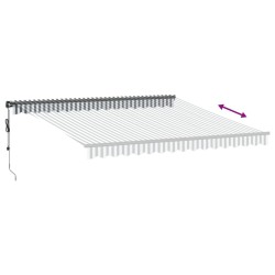 Auvent rétractable automatique anthracite et blanc 400x350 cm 511098511098