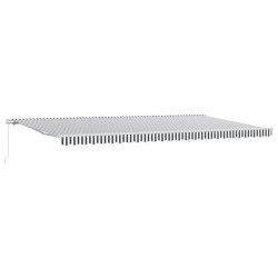Auvent manuel rétractable anthracite et blanc 500x300 cm 511103511103