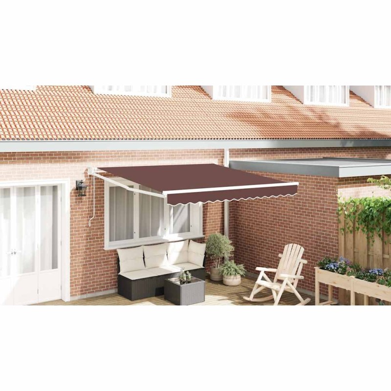 Auvent rétractable automatique marron 300x250 cm 511104511104