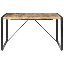 Table à manger 140x140x75 cm Bois de manguier brut 511112511112
