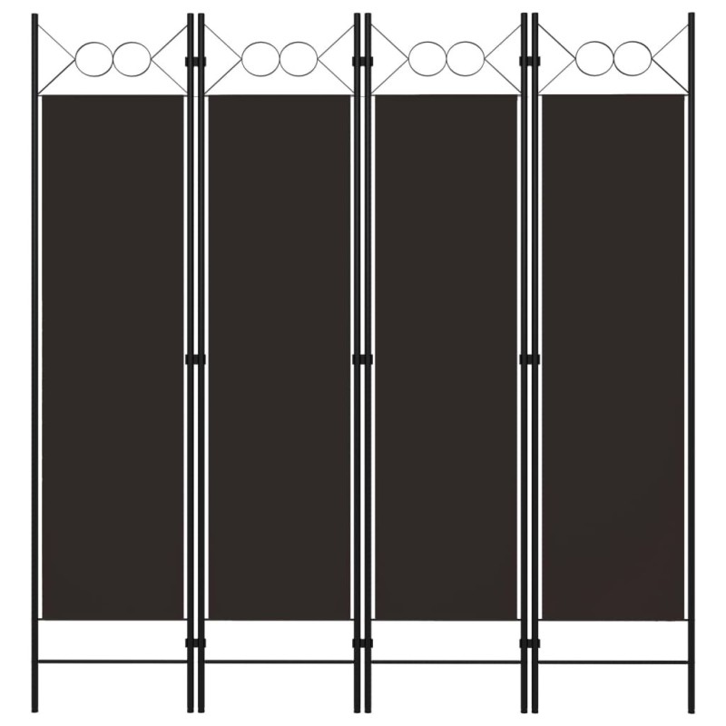Cloison de séparation 4 panneaux Marron 160 x 180 cm 511125511125