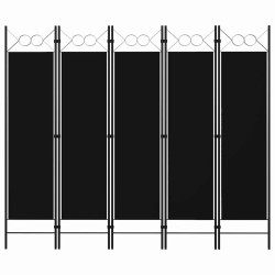 Cloison de séparation 5 panneaux Noir 200x180 cm 511130511130