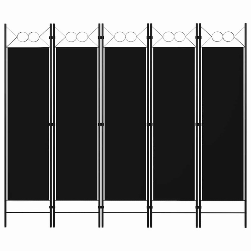 Cloison de séparation 5 panneaux Noir 200x180 cm 511130511130