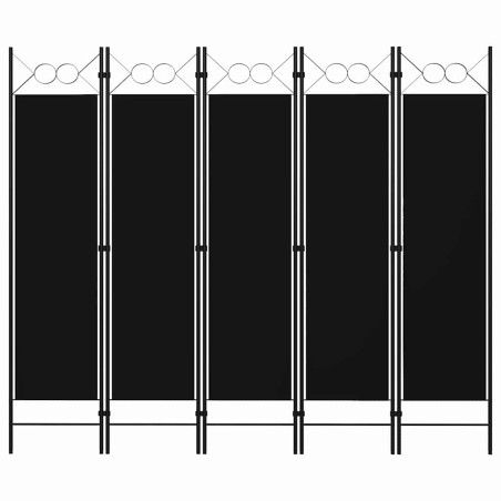 Cloison de séparation 5 panneaux Noir 200x180 cm 511130511130