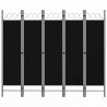 Cloison de séparation 5 panneaux Noir 200x180 cm 511130511130