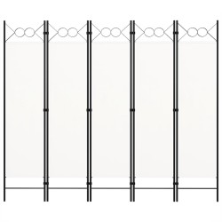 Cloison de séparation 5 panneaux Blanc 200x180 cm 511133511133