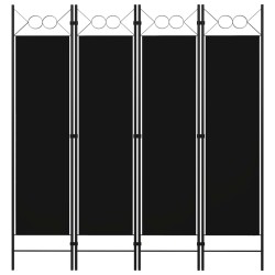 Cloison de séparation 4 panneaux Noir 160 x 180 cm 511134511134