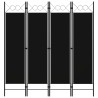 Cloison de séparation 4 panneaux Noir 160 x 180 cm 511134511134