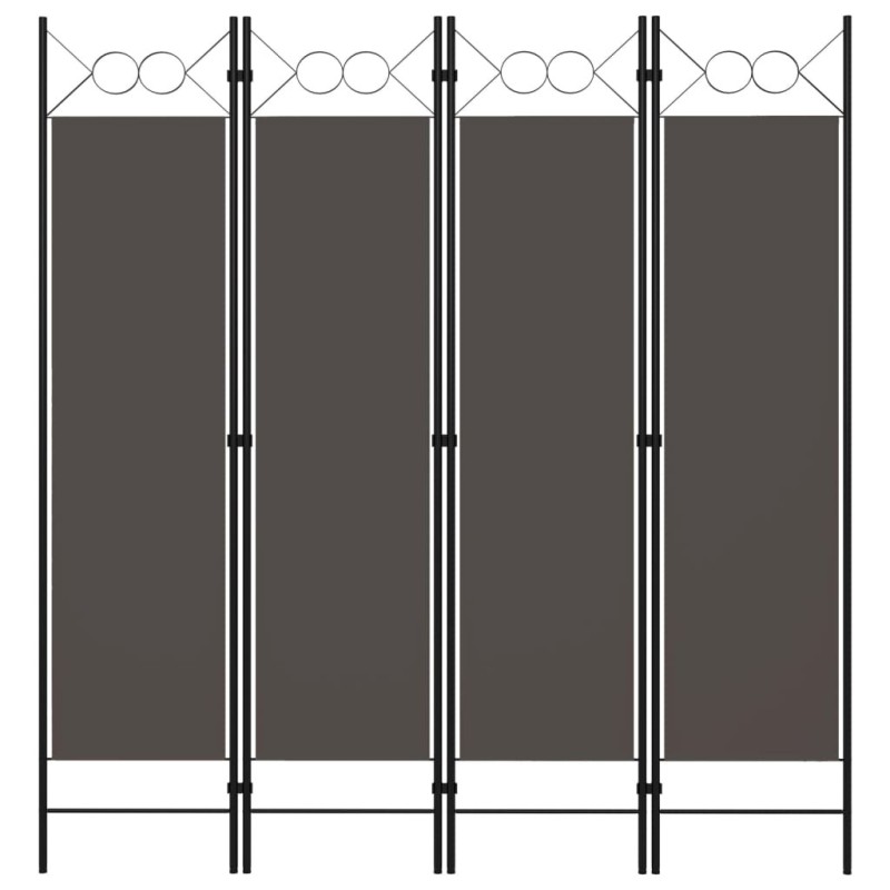 Cloison de séparation 4 panneaux Anthracite 160 x 180 cm 511136511136