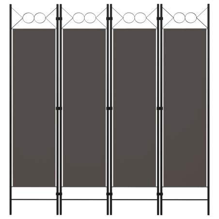 Cloison de séparation 4 panneaux Anthracite 160 x 180 cm 511136511136