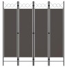 Cloison de séparation 4 panneaux Anthracite 160 x 180 cm 511136511136
