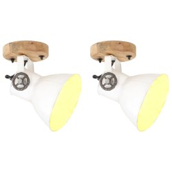 Lampe murale industrielle/de plafond 2 pcs Blanc 20x25 cm E27 511180511180