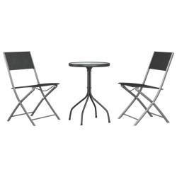 Ensemble à manger de jardin 3 pcs noir acier 511189511189
