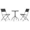 Ensemble à manger de jardin 3 pcs noir acier 511189511189
