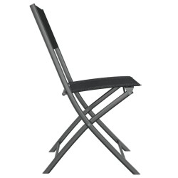 Ensemble à manger de jardin 3 pcs noir acier 511189511189